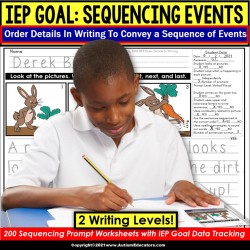 Sentence Sequencing | Order Details in Writing IEP GOAL SKILL BUILDER for Autism
